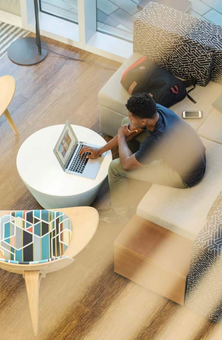 Two people working together